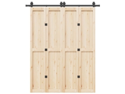 Kit de herrajes para puerta corredera de 183 cm de acero negro DKD HOME DECOR