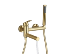 Grifo de bañera, diseño giratorio, control monomando, acabado en oro cepillado OEM
