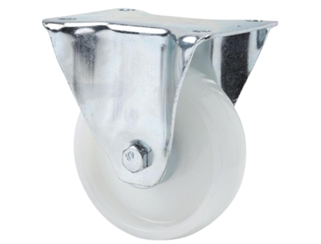 Rueda fija 110-125-2 nylon blanco eje rodillos ALEX