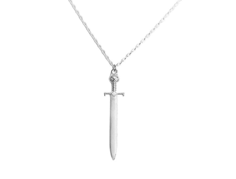 Collar de espada cruzada brillante en la noche oscura niña chicas regalos mujeres
