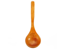Cuchara de madera natural con mango en forma de gancho para cocina, color claro