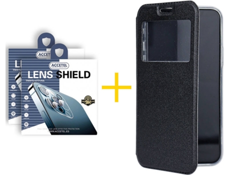 Carcasa + 2 Protectores de Cámara para Samsung Galaxy S21 Plus 5G ACCETEL Negro