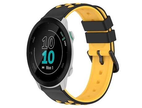 Correa Smartwatch Para Garmin Forerunner 55 20Mm Negro-Amarillo VENISYMLIS