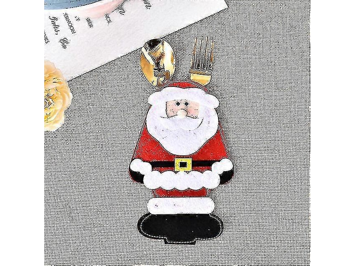Juego de cubiertos navideños de Papá Noel con un bonito diseño de nostalgia.