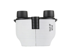 Binoculares 10x25 con enfoque completo, mini telescopio portátil HD de alta potencia, regalos para niños, color blanco USHION