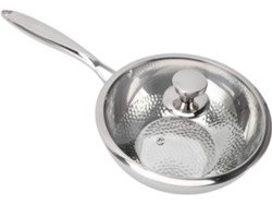 Wok de acero inoxidable de 3 capas con tapa, antisalpicaduras Slowmoose