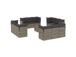 Maison Exclusive - Set Sofás De Jardín Con Cojines 13 Piezas Ratán Sintético Gris