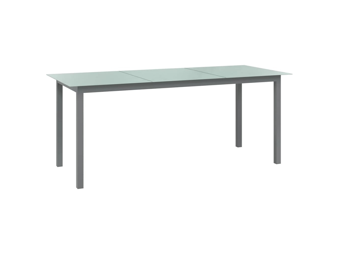 Mesa de jardín LOVELY HOME de aluminio y vidrio en color gris claro (190 x 90 x 74 cm)