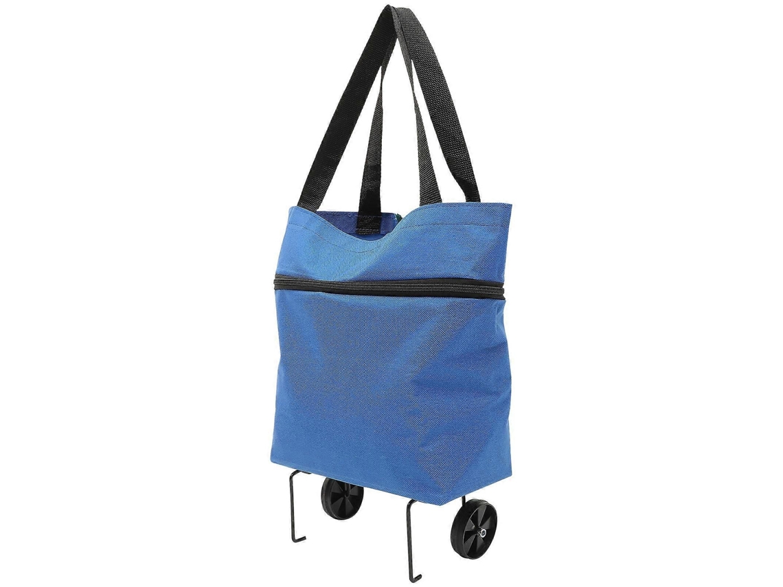 Bolsa de compras plegable con ruedas para supermercado, carrito de compras, actividades al aire libre, azul, 48,00 x 39,00 x 10,00 cm, con ruedas, 1