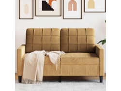 Sofá De 2 Plazas Terciopelo Marrón 120 Cm