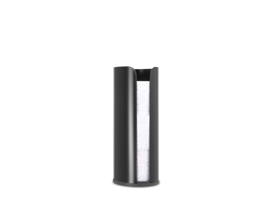 Portarrollos de papel higiénico de pie Brabantia Renew negro mate para 3 rollos