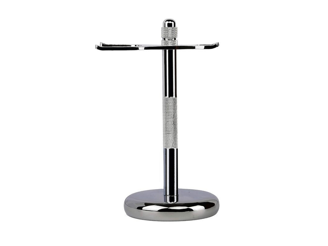Soporte De Afeitado De Acero Inoxidable Cromado Para Cuchilla Y Brocha.