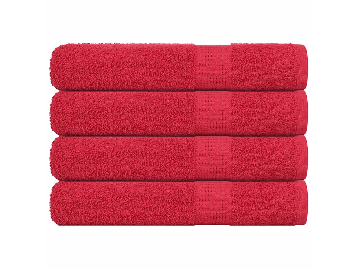 Toallas 4 Uds Rojo 100x200 Cm 360 Gsm 100 Algodón Wsd247466