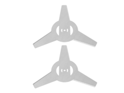 2 cuchillas para cortacésped de 3 dientes de acero inoxidable de 20 cm para cortacésped