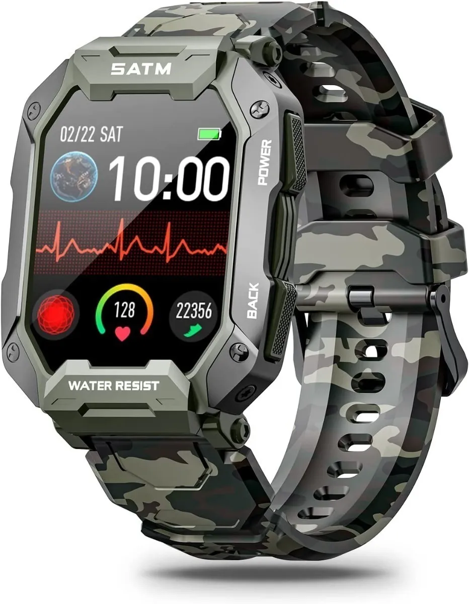 Relojes inteligentes con monitor de actividad física táctico, par de 5 ATM Vayotoy