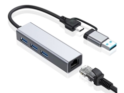Adaptador de red HALINUIA USB 3.0 a Gigabit Ethernet RJ45 (1 puerto USB-C, gris)