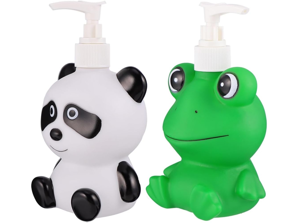 Botella Plástico Champú Dosificador Extraíble Ancha Juego 2 Botellas Diseño Dibujos Animados Boca Baño