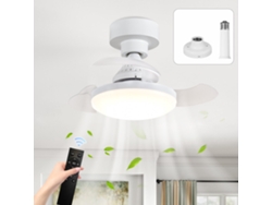 Ventilador De Techo Telescópico, Con Luz Y Mando A Distancia, 16 Pulgadas, Intensidad Regulable De 3000 A 6500 K, Bajo Nivel De Ruido