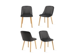 Sillas De Comedor Goeurvant 993(pack De 4, Gris Oscuro, Terciopelo)