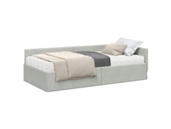 Cama Individual | Estructura De Cama Esquina Con Colchón Otro 2 Uds Gris Claro