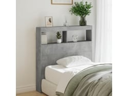 Cabecero De Cama Con Luz Led Gris Hormigón 100x17x102 Cm