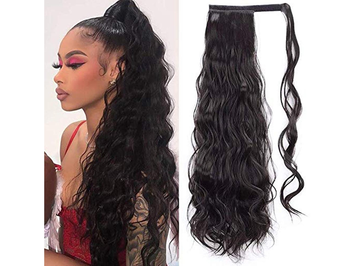 Peinado De Coleta Larga Y Rizada Con Extensiones De Cabello Sintético Para Mujeres Y Niñas.
