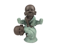 Figuras Decorativas ZEN'LIGHT Estatuilla 2 Bonzos Saltarines