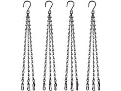 Cadena De Metal Ajustable Para Macetas Colgantes 40cm 3 Cadenas Con Gancho Y Clip Negro 4 Pack