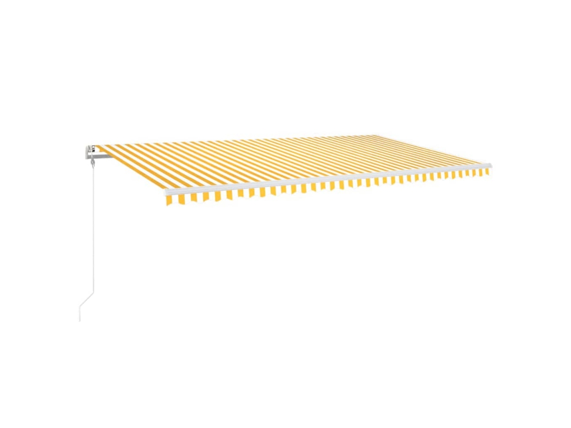 Maison Exclusive - Toldo Automático Led Sensor De Viento Amarillo Blanco 600x350cm