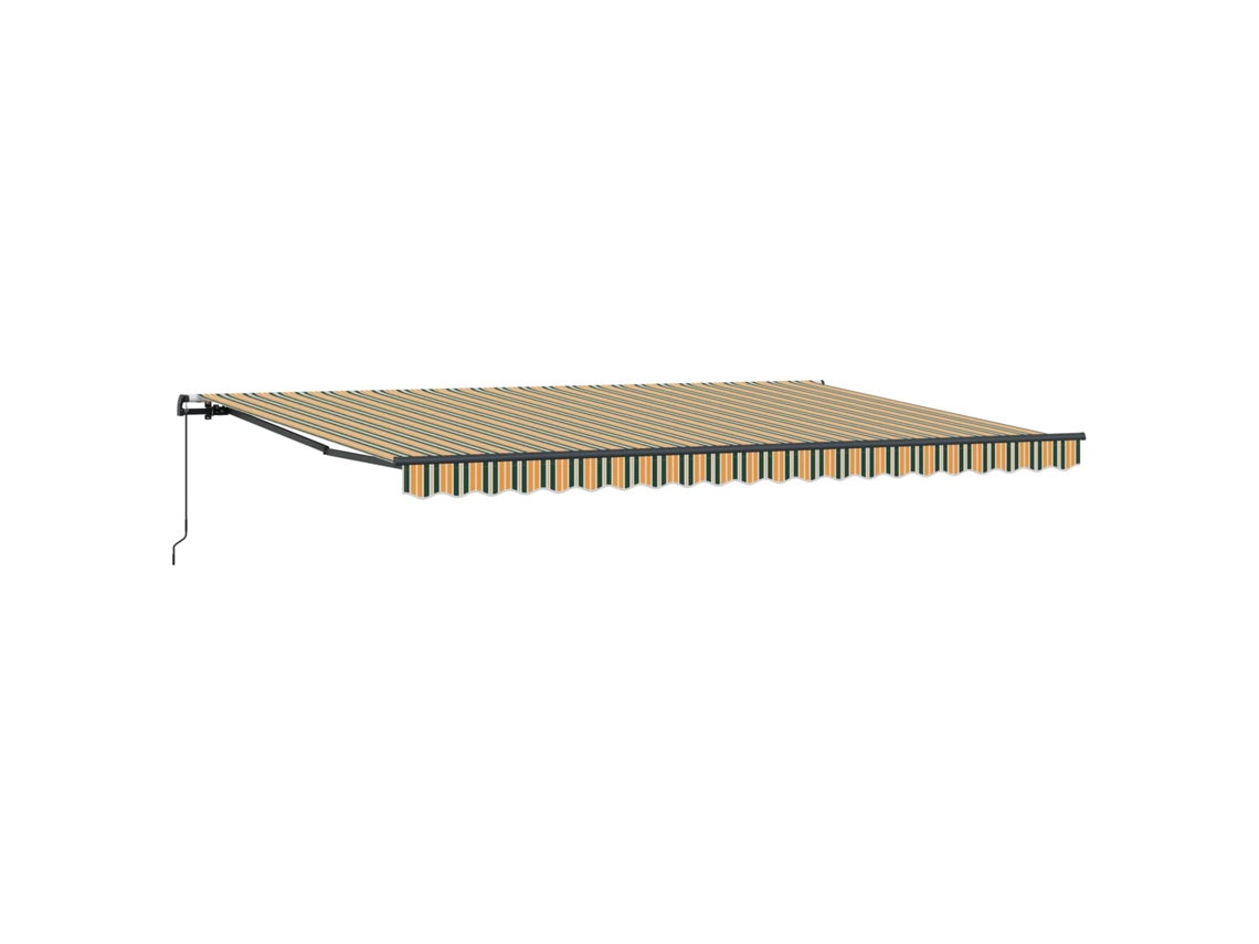 Maison Exclusive - Toldo Retráctil Verde Y Amarillo 500 X 350 Cm Poliéster Y Acero