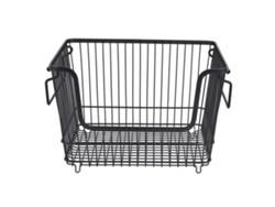 Organizador De Cestas Apilables De Alambre Para Congelador, Metal Negro, 33 X 26,5 X 22 Cm