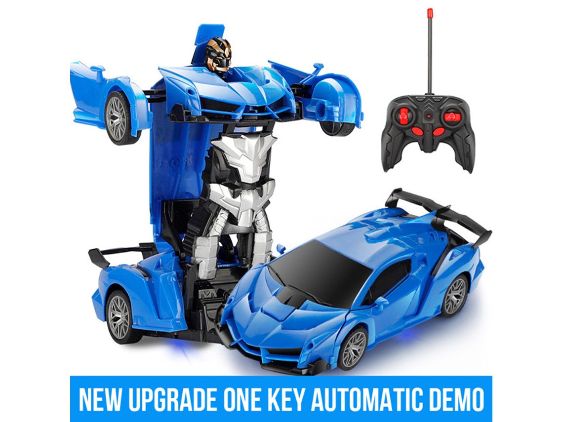 Coche eléctrico RC 2 en 1, robot transformable, vehículo deportivo, coche de control remoto para niños, juguete de deformación genial, Aeuzwr