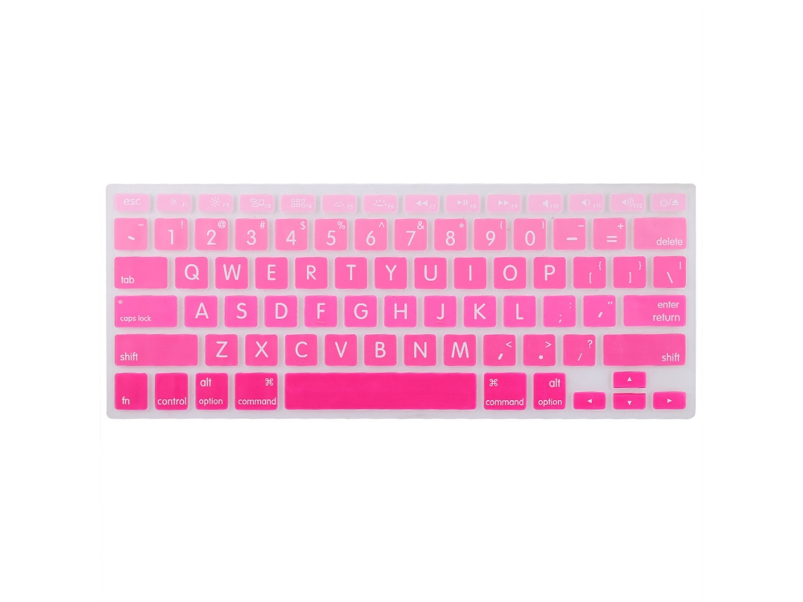 Protector De Teclado De Silicona Para Macbook Versión Ee. Uu. De 13 Pulgadas Keyboard Film (letra Grande Gradiente Rojo Rosa) Con Embalaje