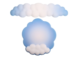 Reposamuñecas Para Teclado Y Ratón, Estilo Nube, Espuma Suave, Alivio De La Fatiga, Degradado Azul Y Blanco.