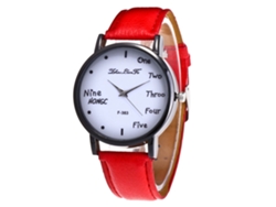 Reloj De Pulsera De Cuarzo Para Estudiantes Deportivo Dial Redondo Rojo