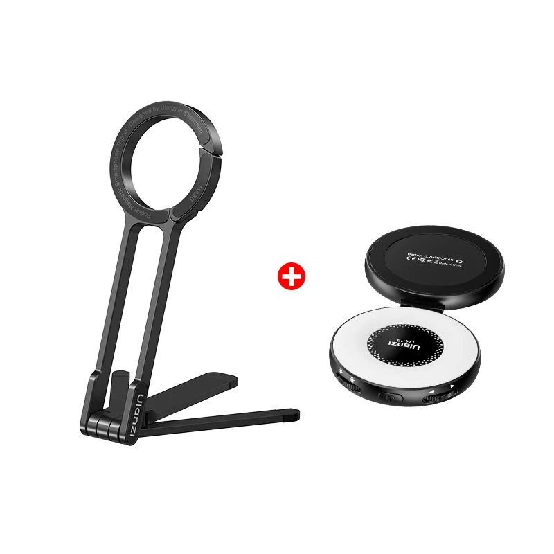 Kit de montaje en trípode magnético MA30 negro con LM19, MagSafe, aluminio, compatible con iPhone 16 y otros