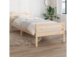 Estructura De Cama Sin Colchón Madera Maciza 100x200 Cm