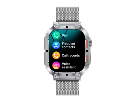 Smartwatch, reloj militar resistente al agua 100M, tiempo de espera de 70 días, plateado CHRONUS