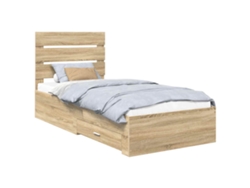 Maison Exclusive - Estructura De Cama Con Cajón Roble Sonoma 100 X 200 Cm