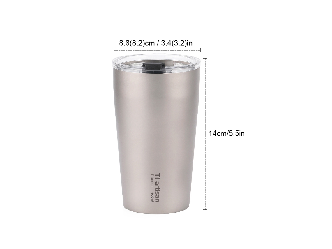 Vaso Textil De Doble Pared De 500 Ml Para Camping, Viajes, Café, Cerveza Y Uso Al Aire Libre - Ligero