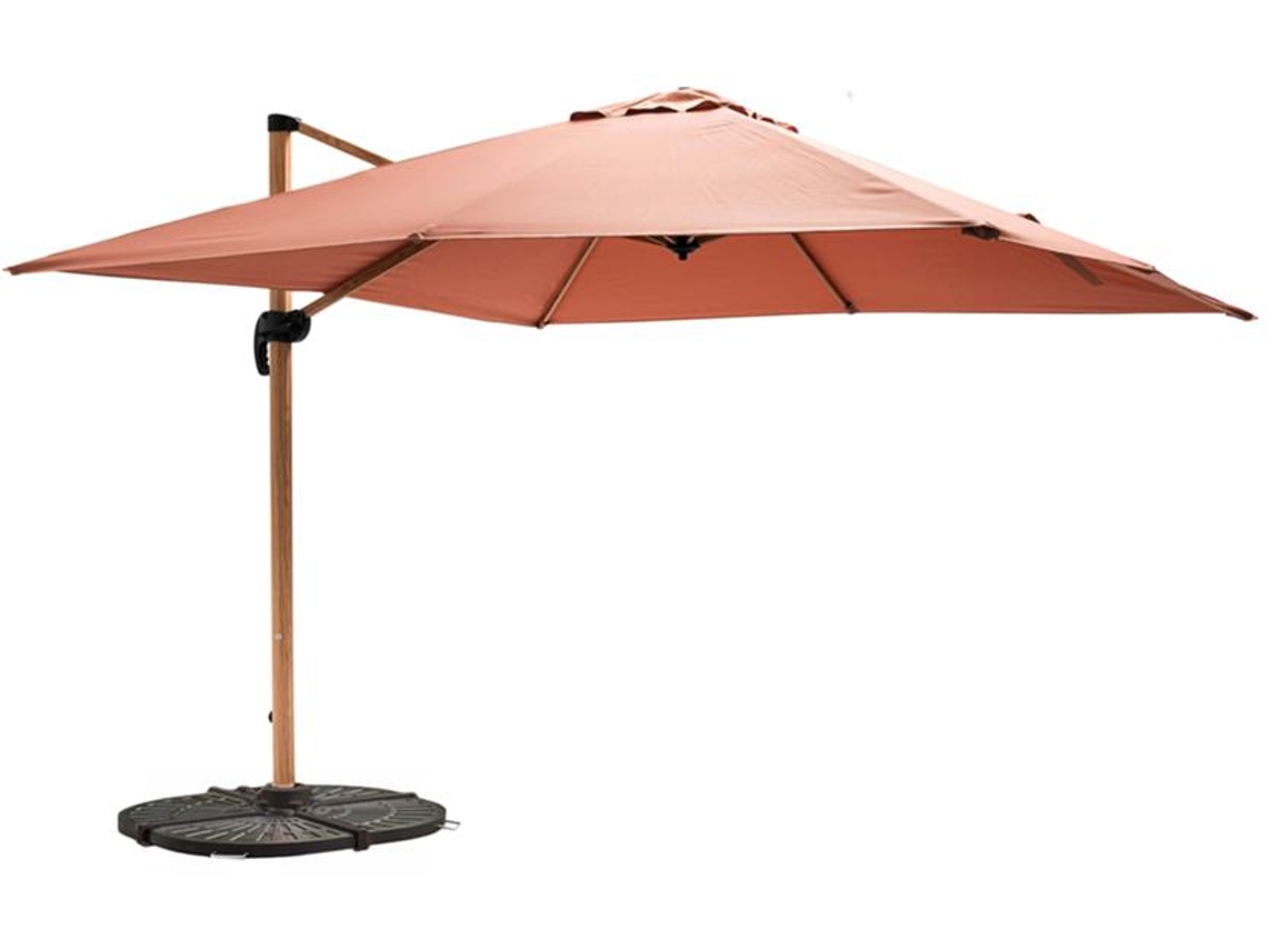 Parasol Excéntrico Inclinable Cuadrado (3 X 3 M) 4 Losas De Lastre