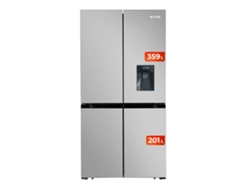 Frigorífico EVVO F100x Aqua 4 Portas, Inversor, Sem Gelo, 359l + 201l, Dispensador de Água