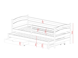 Cama Infantil FURNLUX Tosia (Beige, Madera Maciza - 98X208X71 Cm / 90X200 Cm)