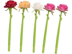 Juego de 3 bolígrafos de silicona con un estético diseño floral, para escribir y para uso doméstico.