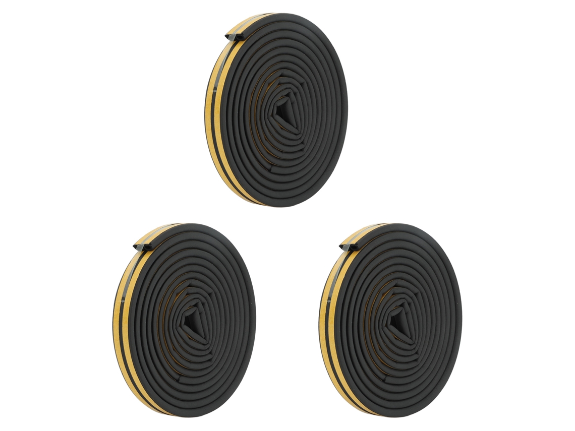 3 Piezas De Cinta Aislante Autoadhesiva Gruesa Para Sellar Puertas Y Ventanas Con Absorción De Sonido Y Golpes.