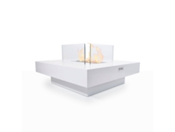 Chimenea de bioetanol de pie para uso interior y exterior Panarea White 70x70x35