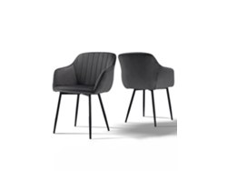 Sillas De Comedor Goeurvant 711(pack De 2, Gris Oscuro, Terciopelo)