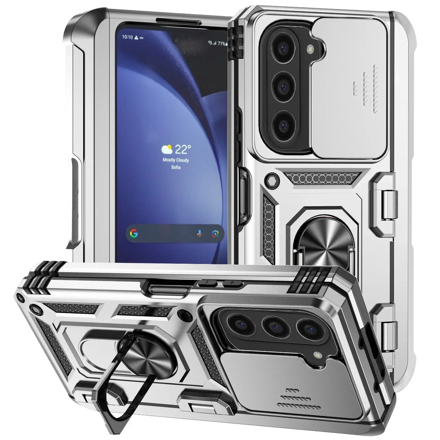 (plata, Galaxy Z Fold5) Funda Plegable Para Teléfono, Soporte Magnético, Protección Contra Caídas, Protección Deslizante Para La Lente.