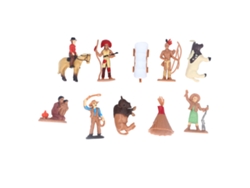 Ats-10 Figuras De Acción Vaqueros E Indios De Pvc Resistente Con Detalles Ricos Para Niños Juego Decoración