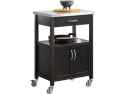 Carrito de Cocina SOBUY FKW22-SCH (Madera y Acero Inoxidable - 60x44 cm)